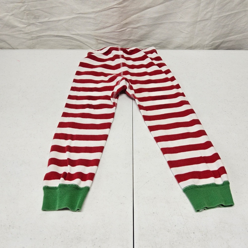 Hanna‎ Andersson Pajama Set Kids Size 3 Red White Green Striped Organic Cotton - Picture 6 of 9